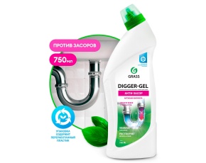 Средство щелочное для прочистки труб GraSS "DIGGER GEL" 0,75л /12